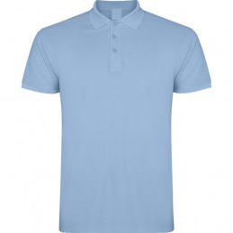 POLO COTON BLEU CIEL